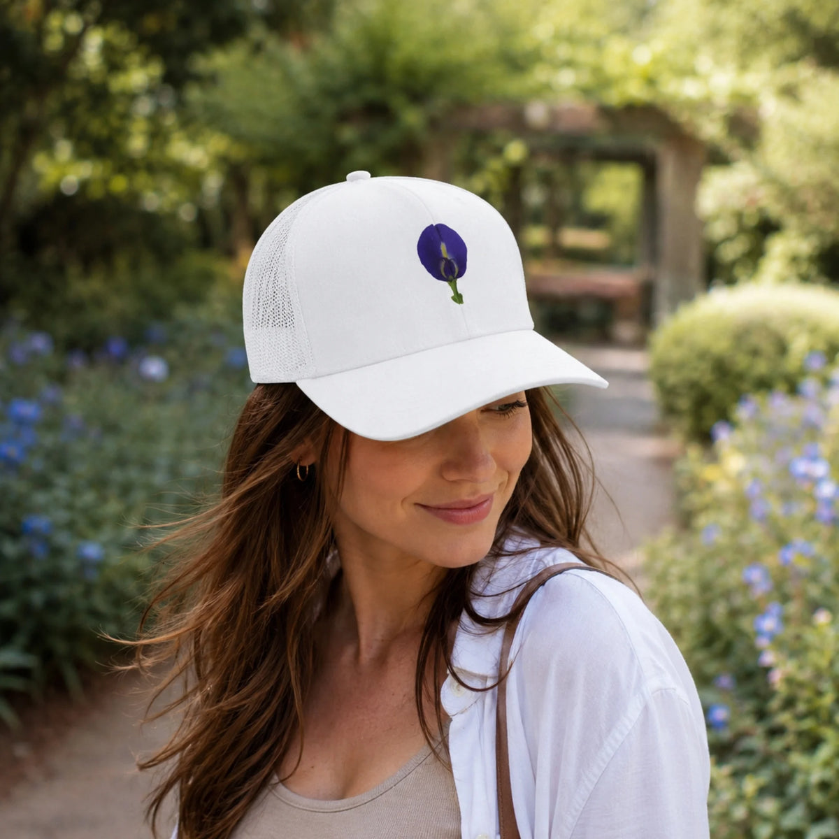 Original Butterfly Pea Flower Photography Trucker Hat | Snapback Cap