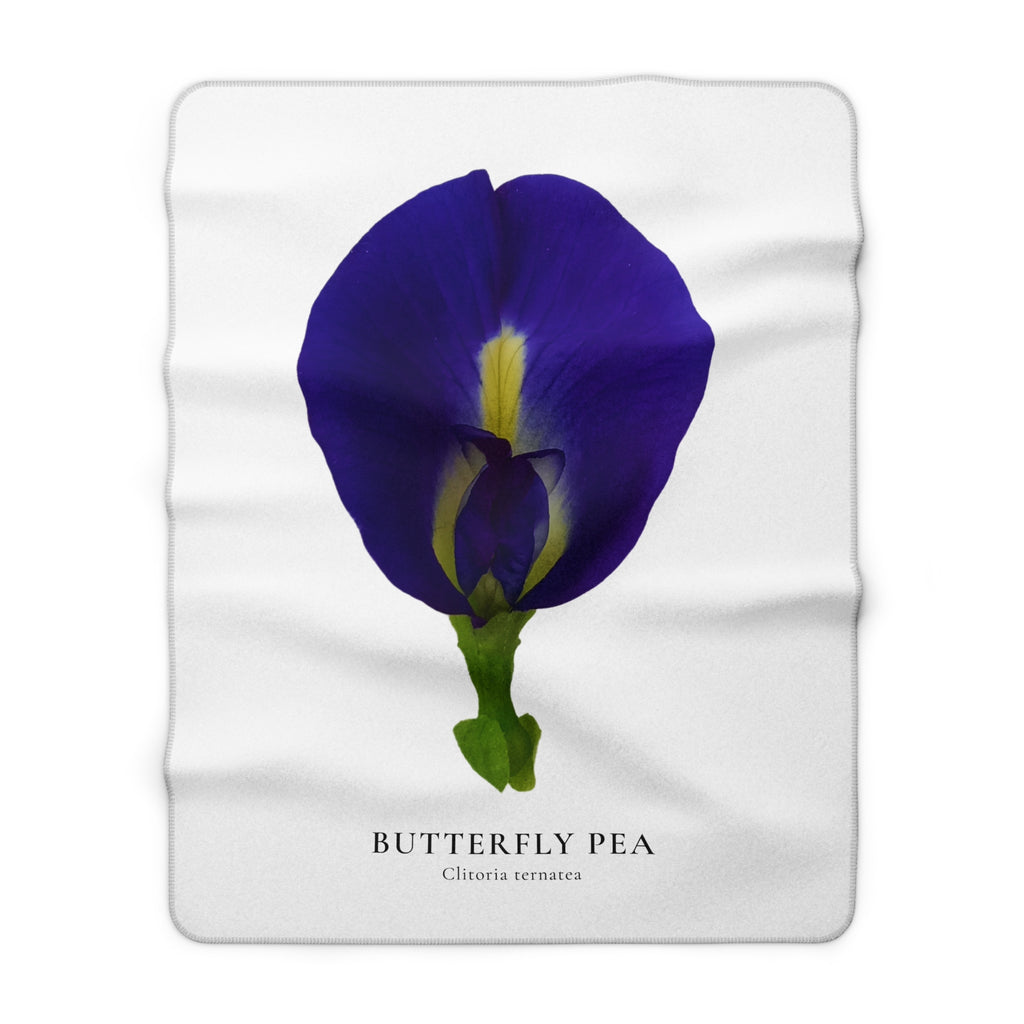 Original Butterfly Pea Flower Sherpa Fleece Blanket