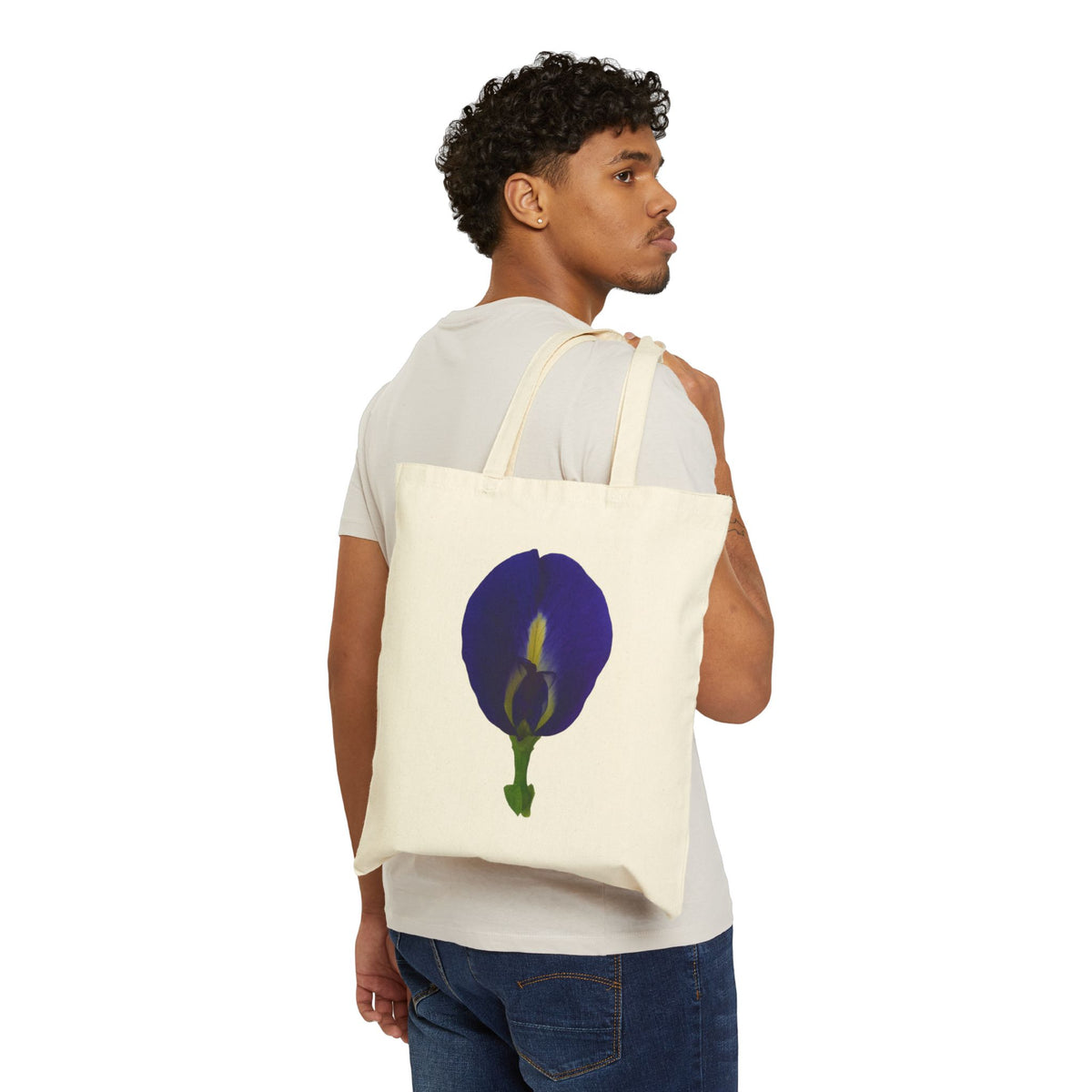 Original Butterfly Pea Flower Cotton Canvas Tote Bag