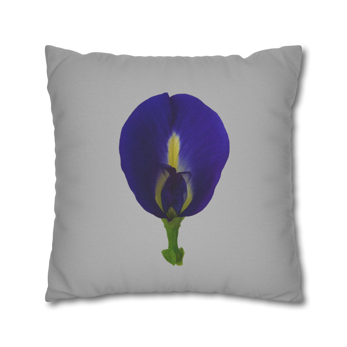 Original Butterfly Pea Flower Pillow Cover | Botanical Photography