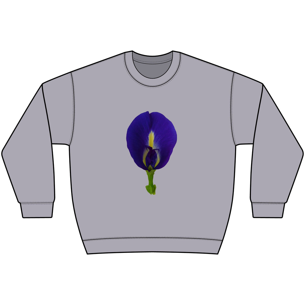 Original Butterfly Pea Flower Photograph Crewneck Sweatshirt
