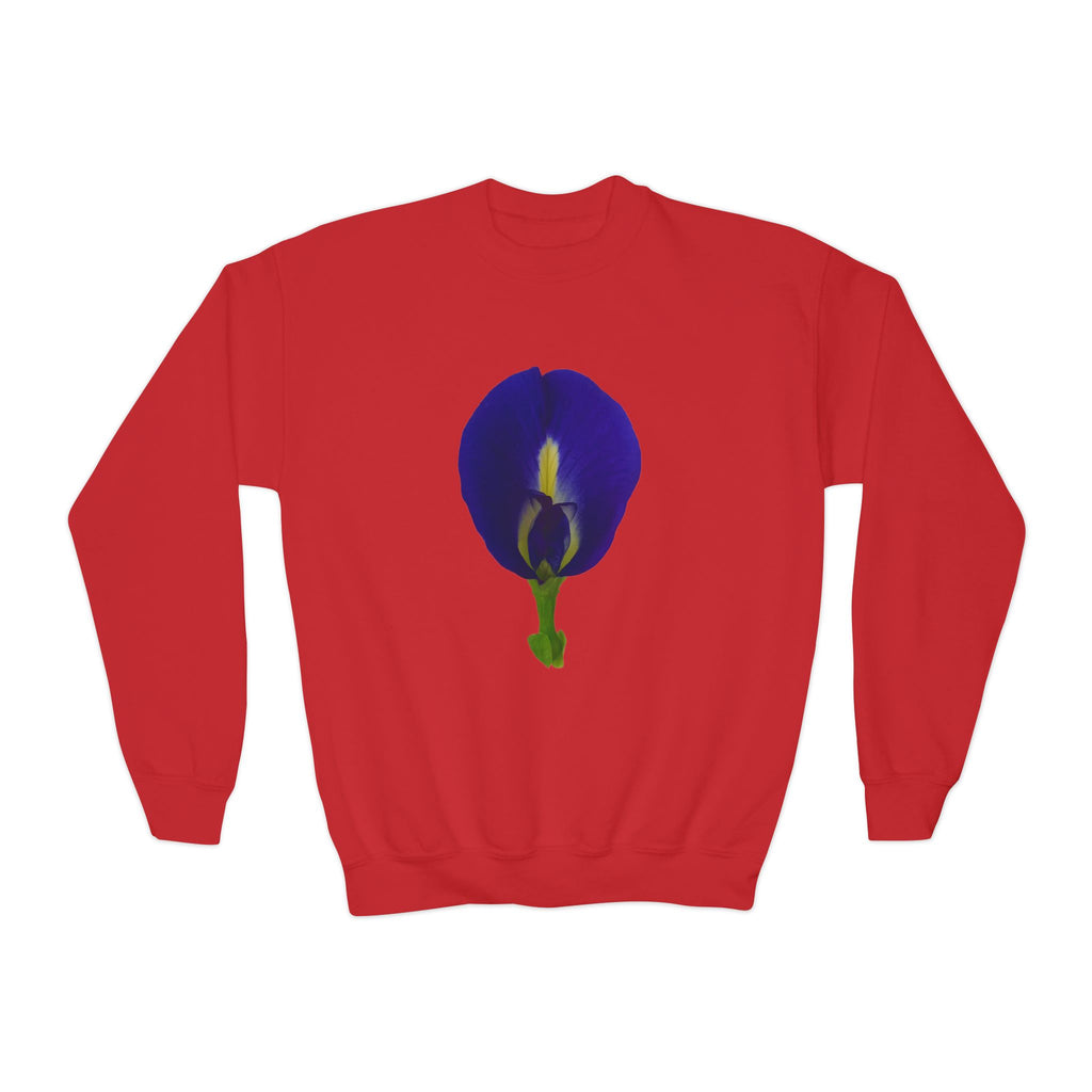 Butterfly Pea Youth Crewneck Sweatshirt | Original Photography