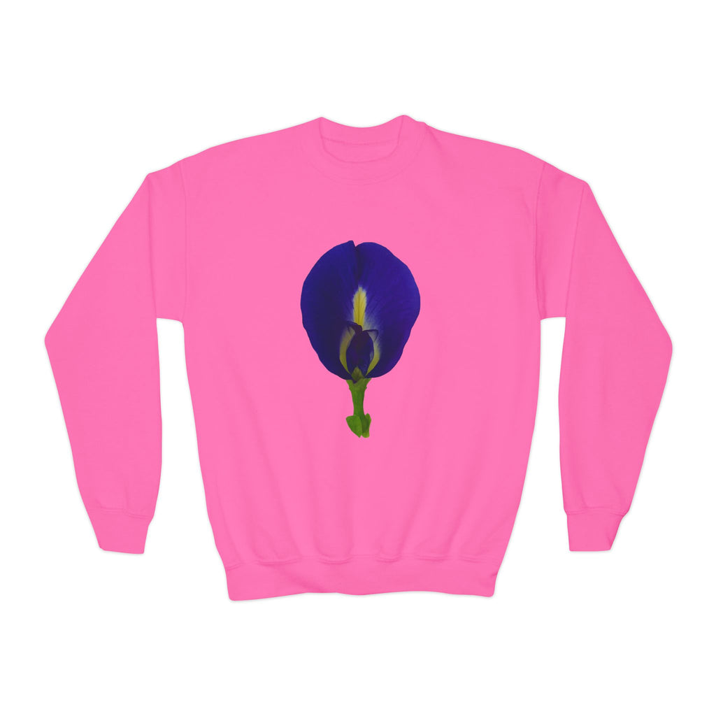 Butterfly Pea Youth Crewneck Sweatshirt | Original Photography