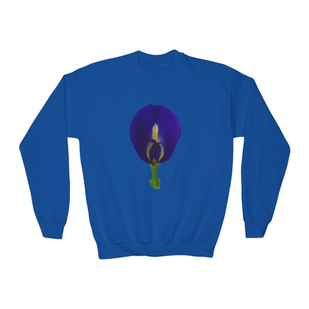 Butterfly Pea Youth Crewneck Sweatshirt | Original Photography