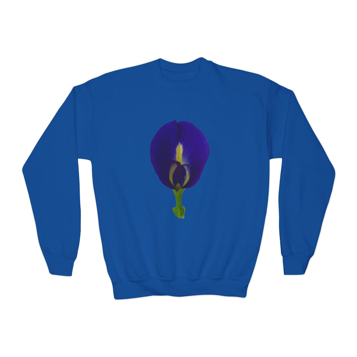 Butterfly Pea Youth Crewneck Sweatshirt | Original Photography