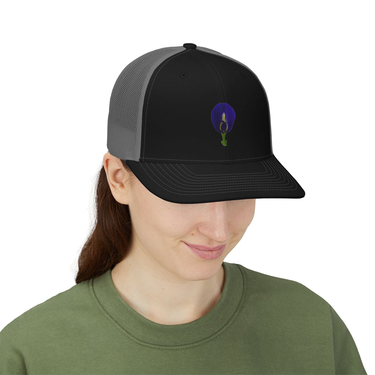Original Butterfly Pea Flower Photography Trucker Hat | Snapback Cap