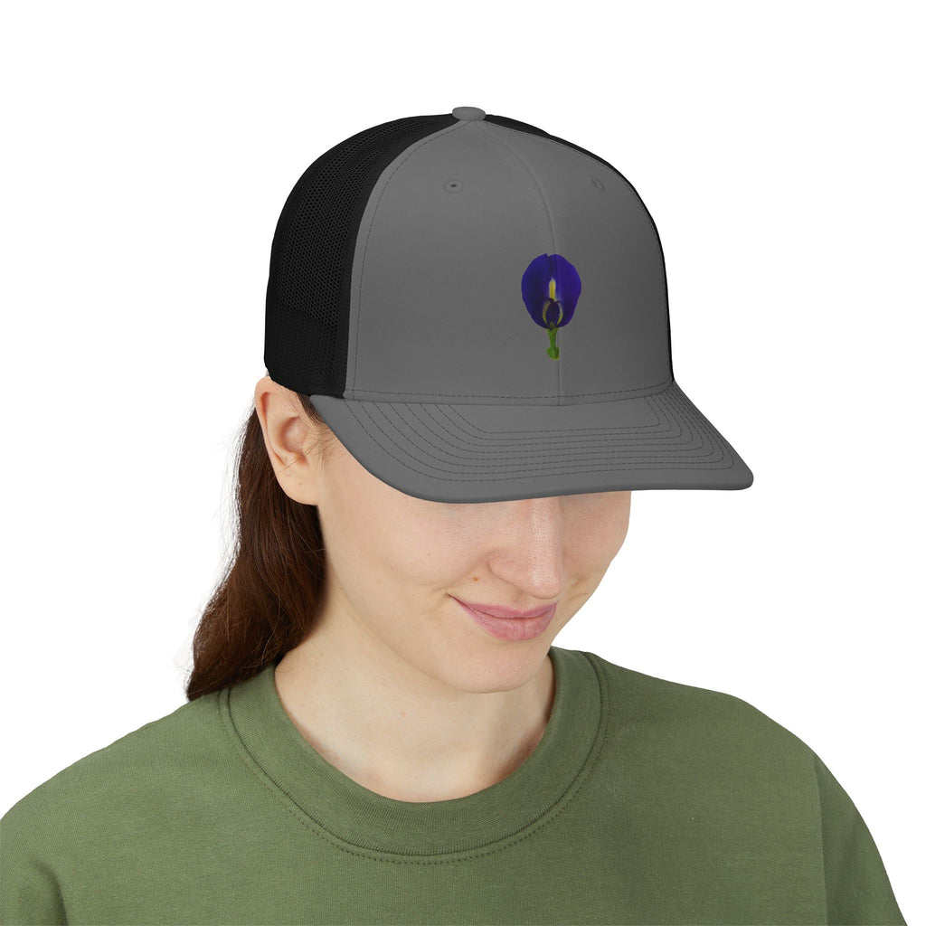 Original Butterfly Pea Flower Photography Trucker Hat | Snapback Cap