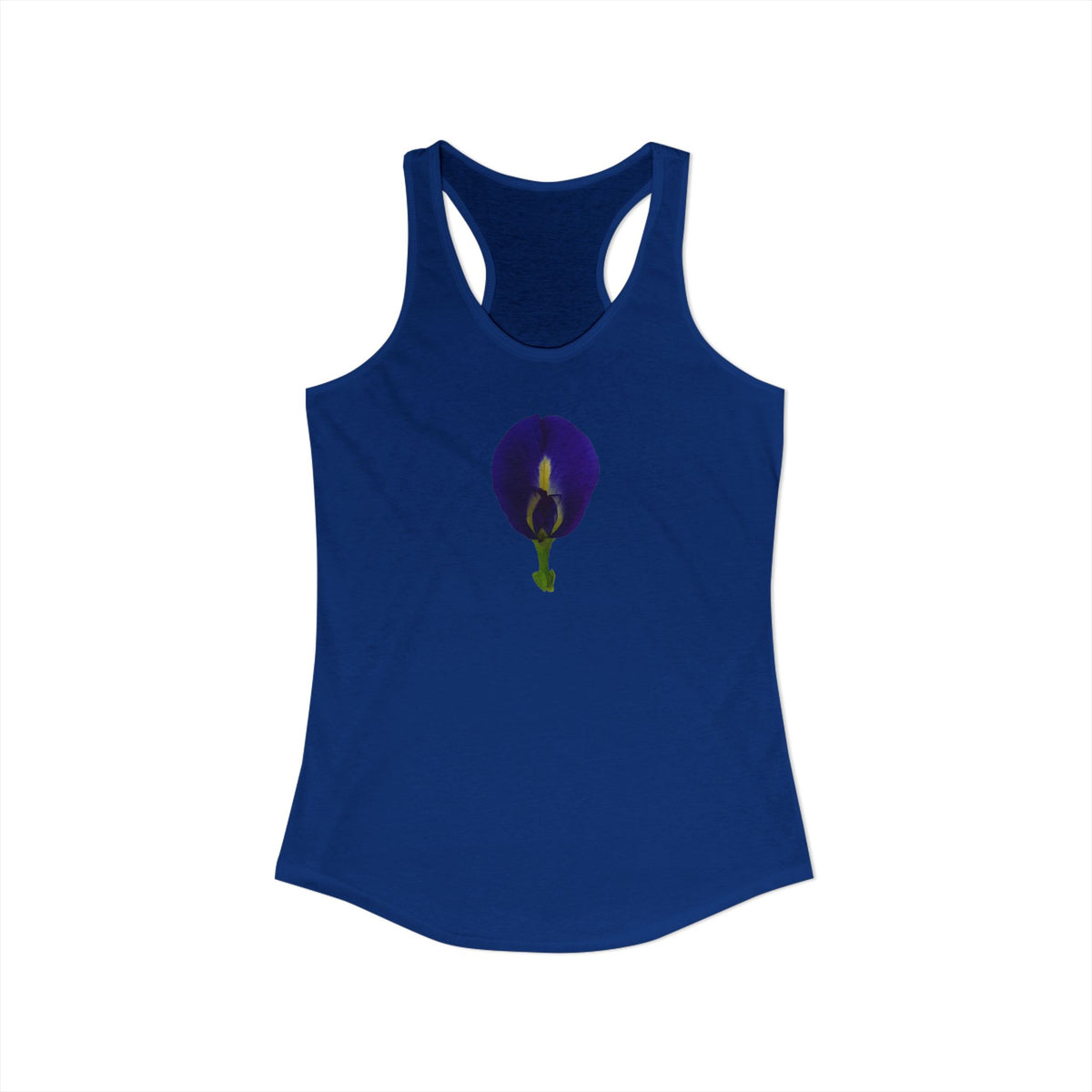 Butterfly Pea Botanical Racerback Tank | Women's Nature-Inspired Art Top