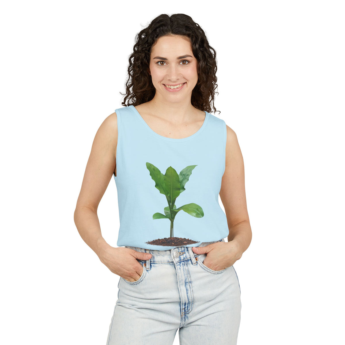 Blood Lily Plant Unisex Garment-Dyed Tank Top