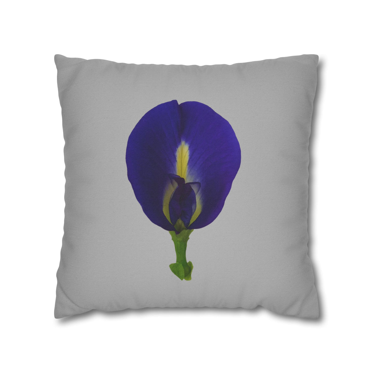 Original Butterfly Pea Flower Pillow Cover | Botanical Photography