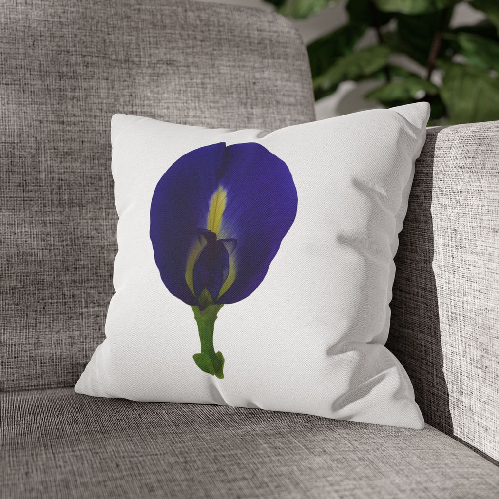 Original Butterfly Pea Flower Pillow Cover | Botanical Photography