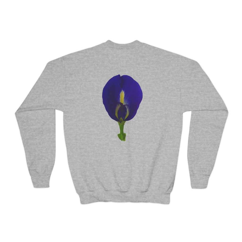 Butterfly Pea Youth Crewneck Sweatshirt | Original Photography