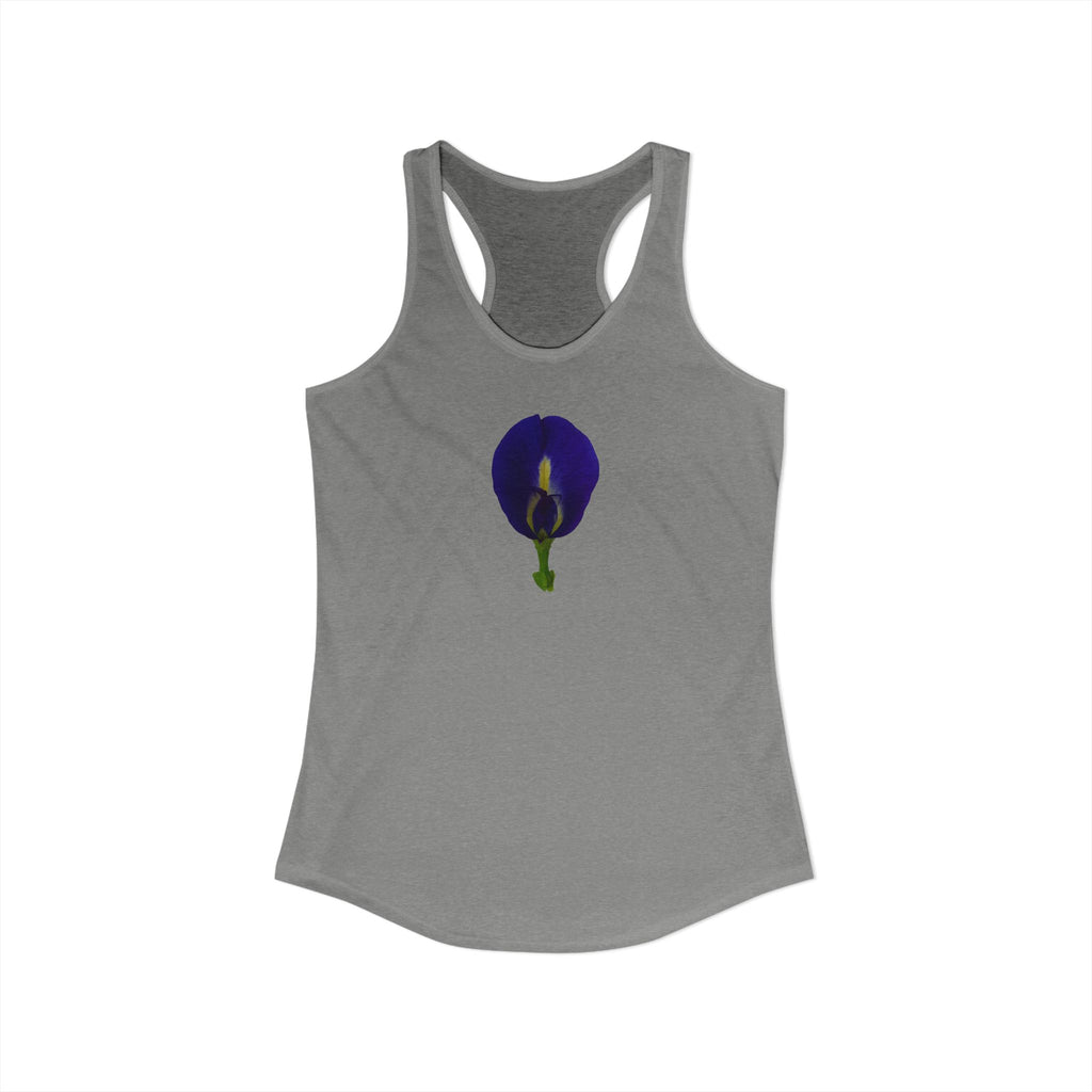 Butterfly Pea Botanical Racerback Tank | Women's Nature-Inspired Art Top
