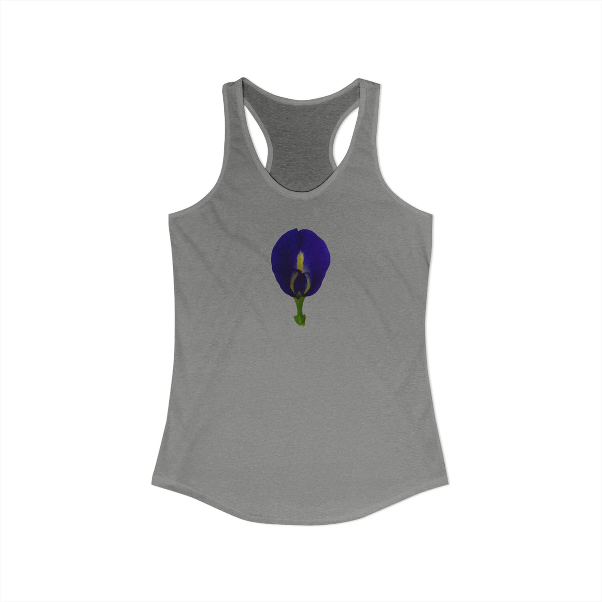 Butterfly Pea Botanical Racerback Tank | Women's Nature-Inspired Art Top