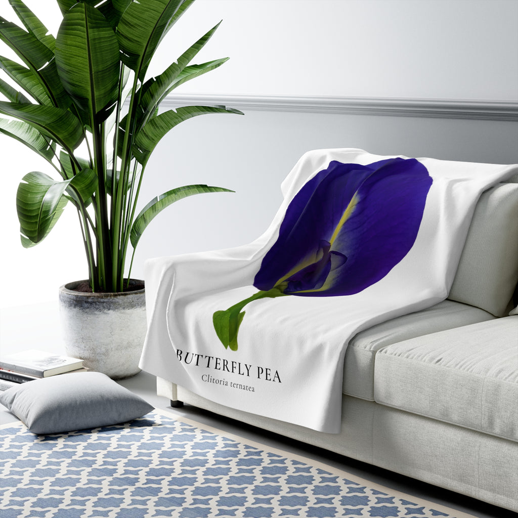 Original Butterfly Pea Flower Sherpa Fleece Blanket