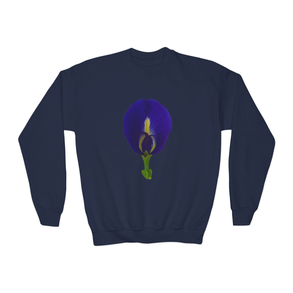 Butterfly Pea Youth Crewneck Sweatshirt | Original Photography