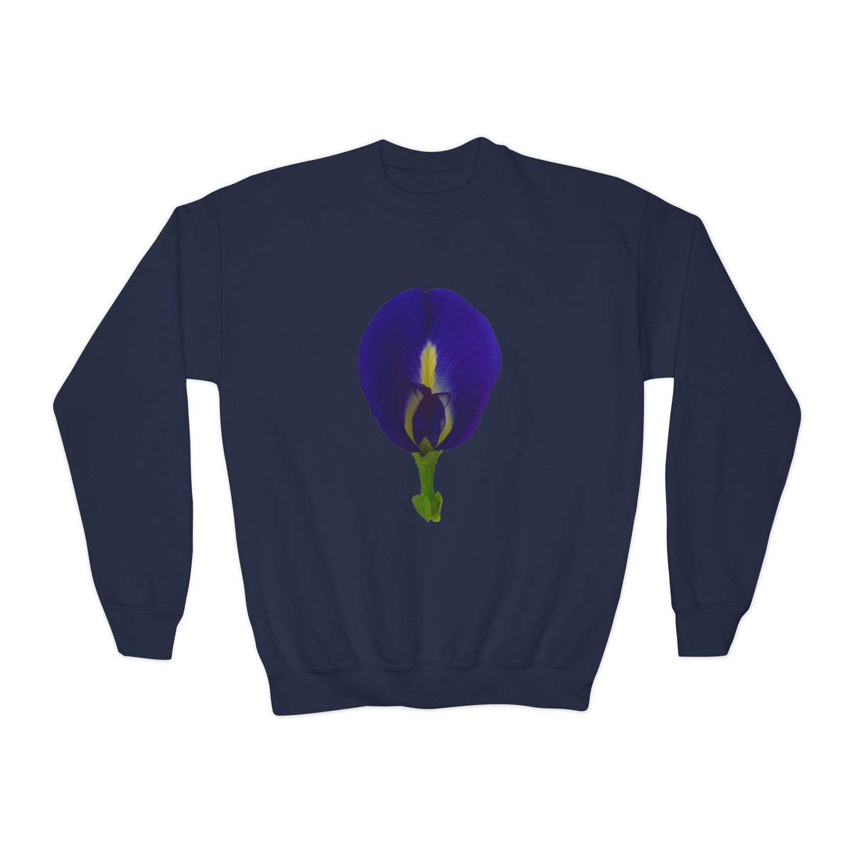 Butterfly Pea Youth Crewneck Sweatshirt | Original Photography