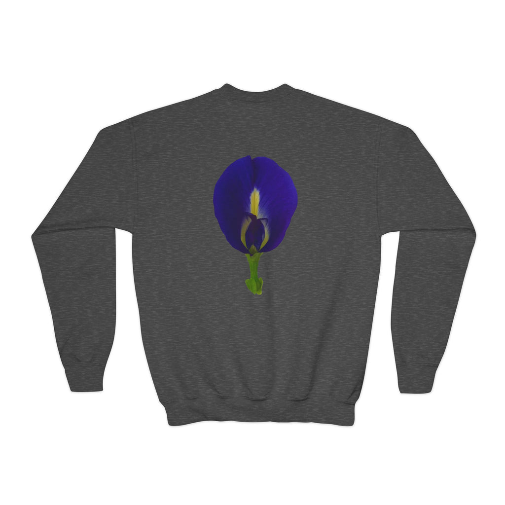 Butterfly Pea Youth Crewneck Sweatshirt | Original Photography