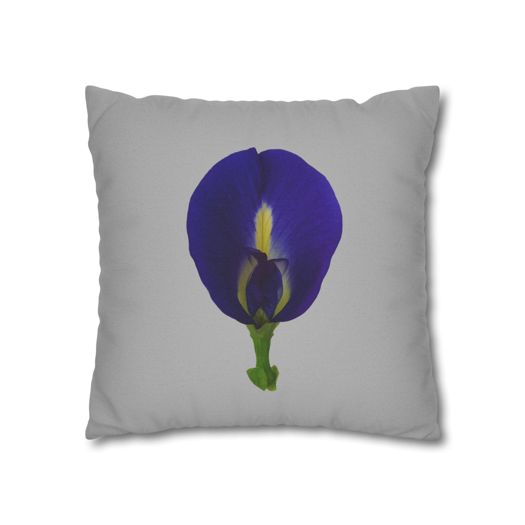 Original Butterfly Pea Flower Pillow Cover | Botanical Photography