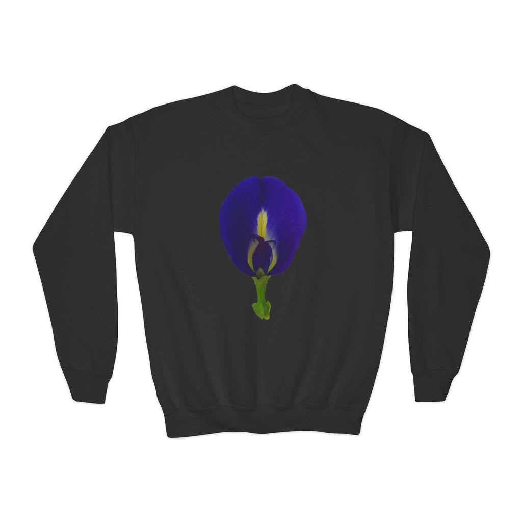 Butterfly Pea Youth Crewneck Sweatshirt | Original Photography