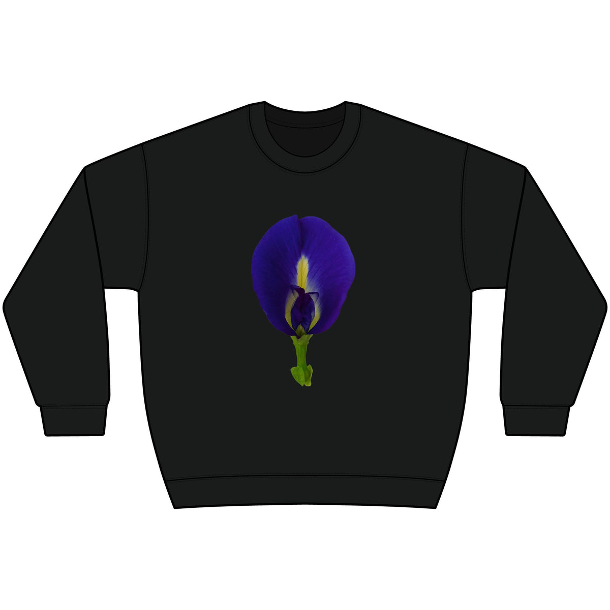 Original Butterfly Pea Flower Photograph Crewneck Sweatshirt