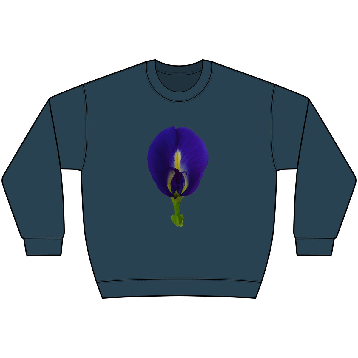 Original Butterfly Pea Flower Photograph Crewneck Sweatshirt