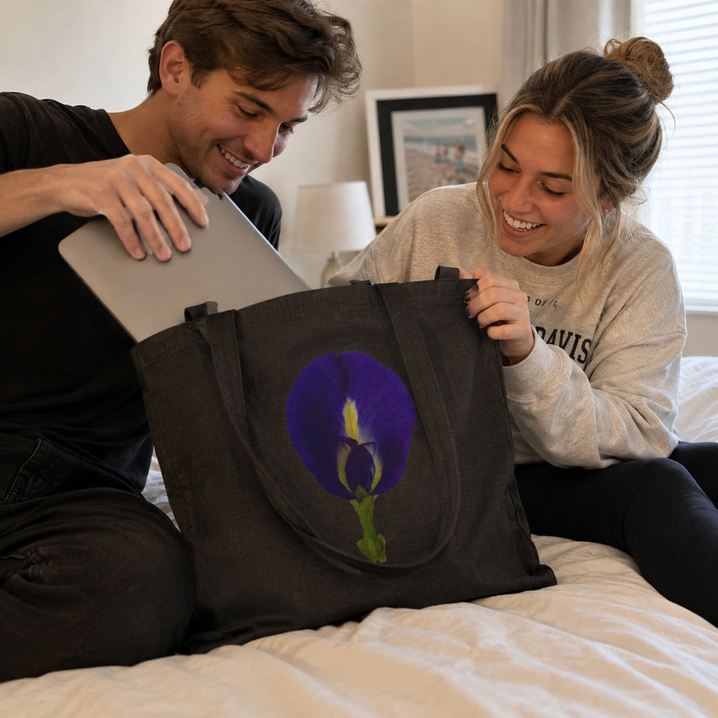 Original Butterfly Pea Flower Cotton Canvas Tote Bag