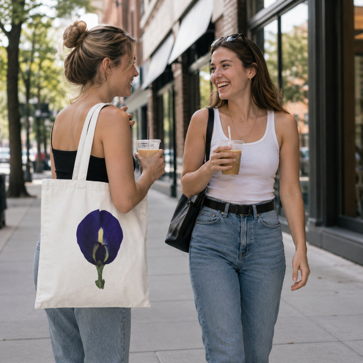 Original Butterfly Pea Flower Cotton Canvas Tote Bag