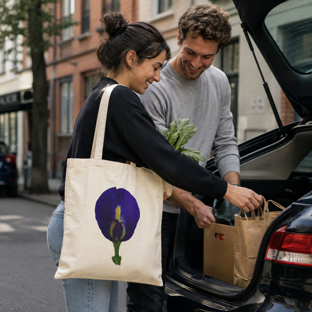 Original Butterfly Pea Flower Cotton Canvas Tote Bag