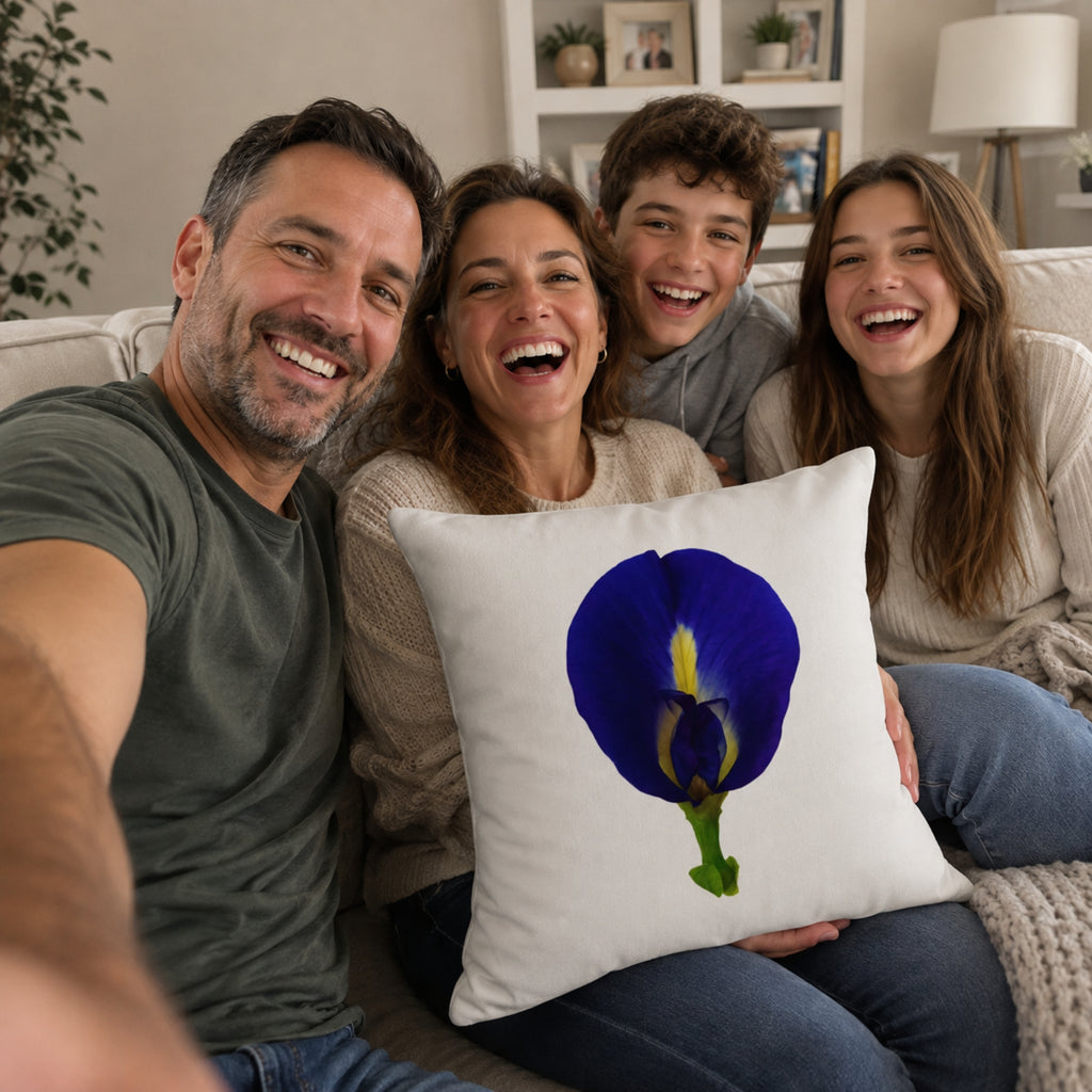 Original Butterfly Pea Flower Pillow Cover | Botanical Photography