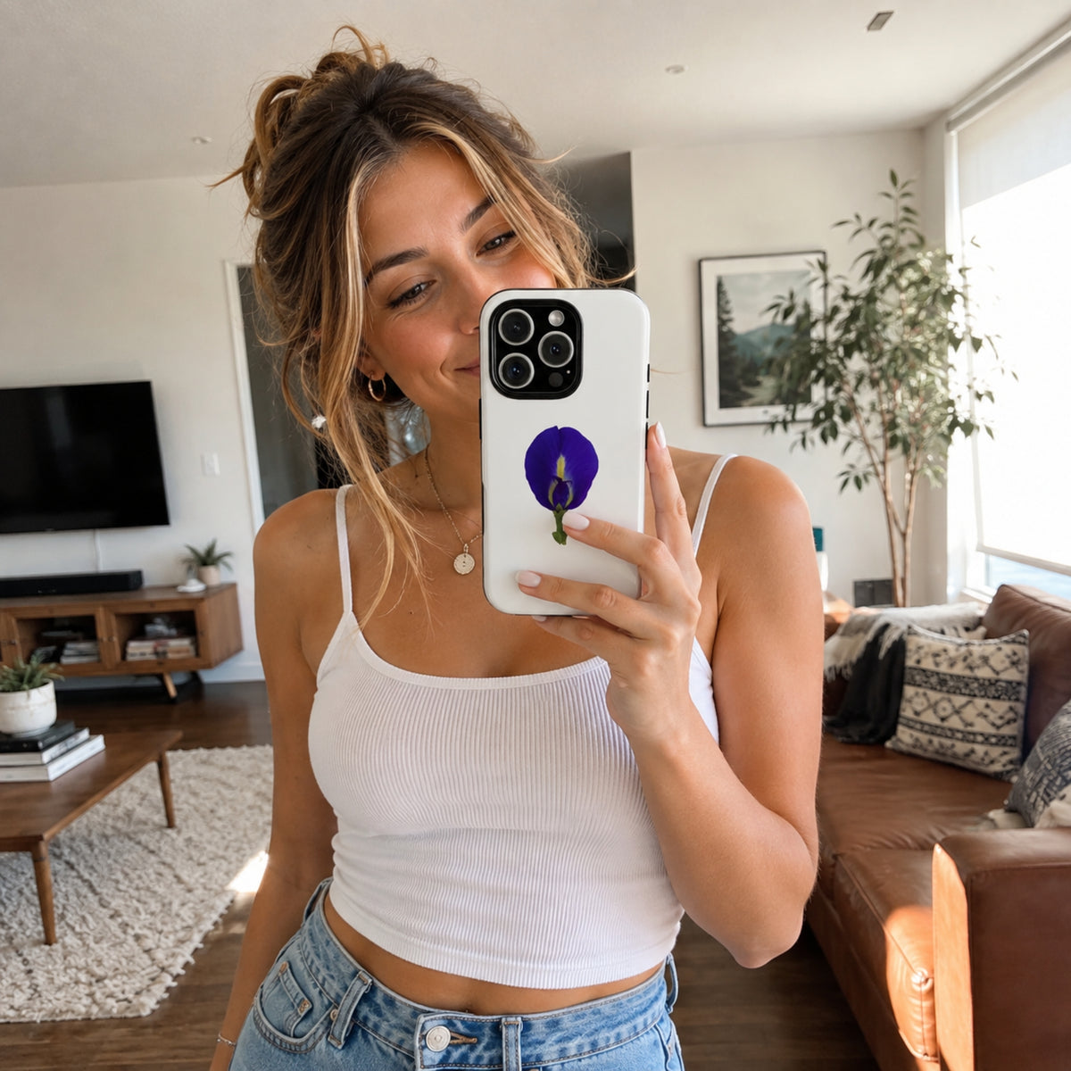 Original Butterfly Pea Flower Photography Phone Case