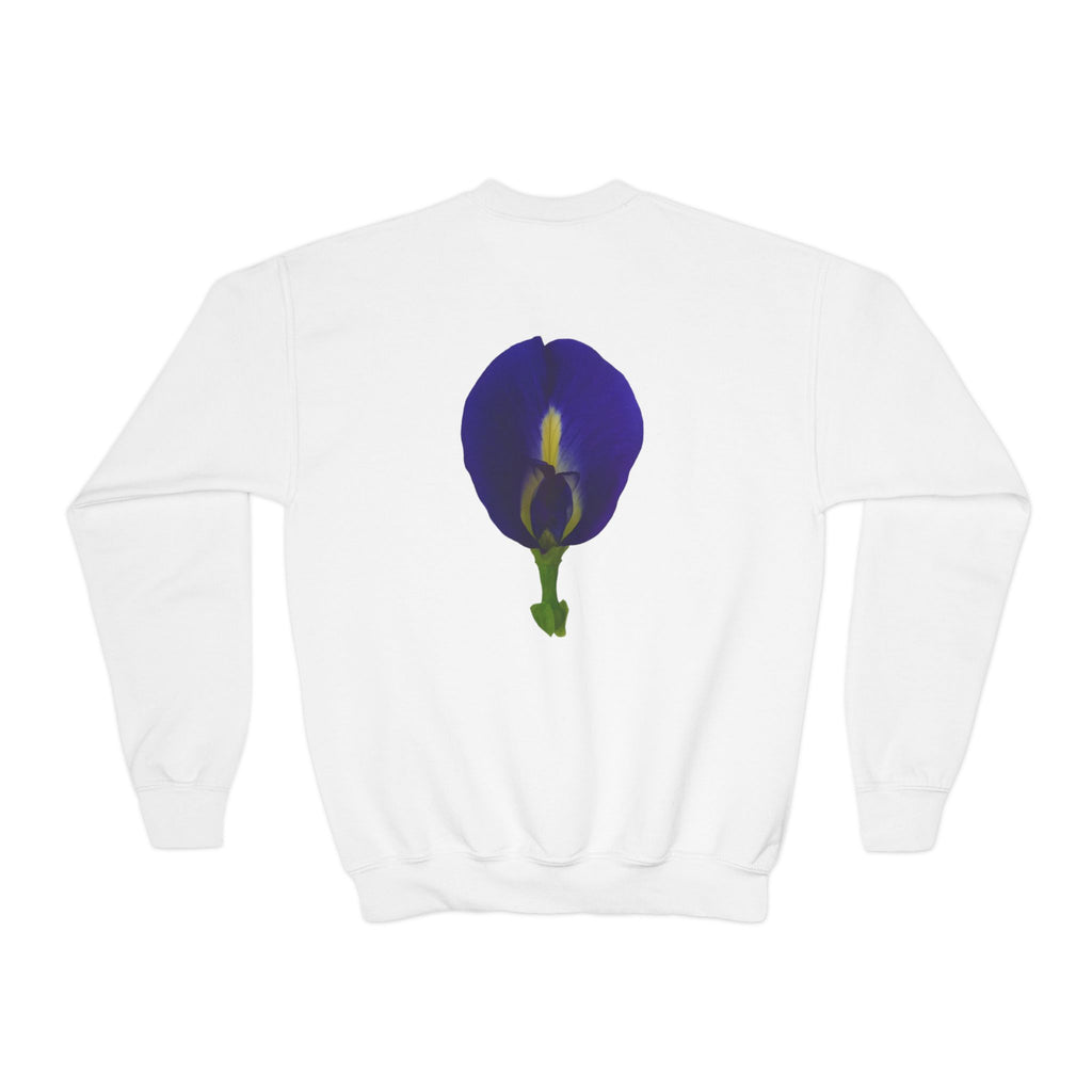 Butterfly Pea Youth Crewneck Sweatshirt | Original Photography