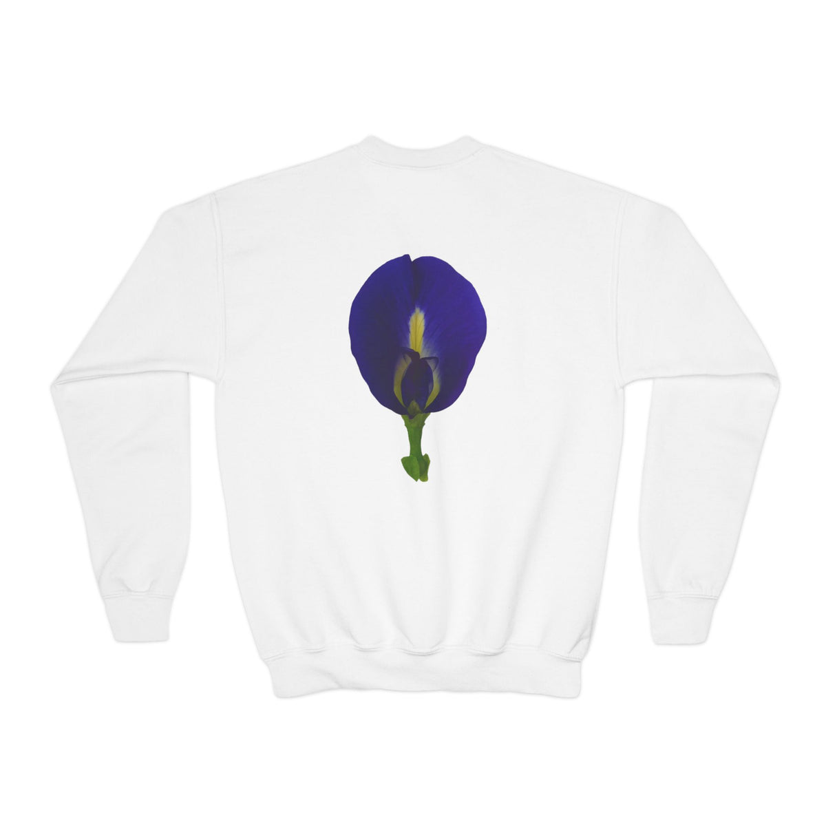 Butterfly Pea Youth Crewneck Sweatshirt | Original Photography