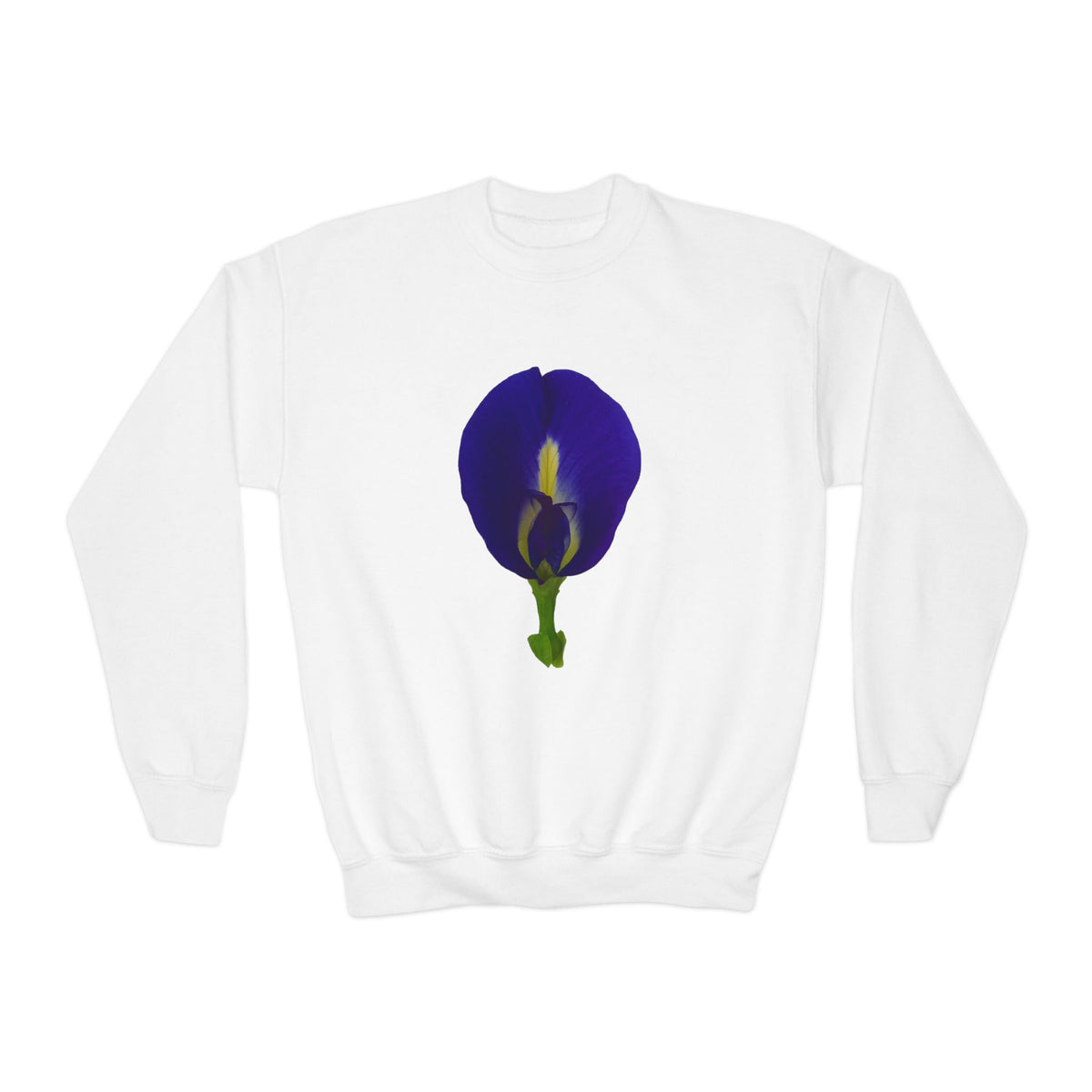 Butterfly Pea Youth Crewneck Sweatshirt | Original Photography
