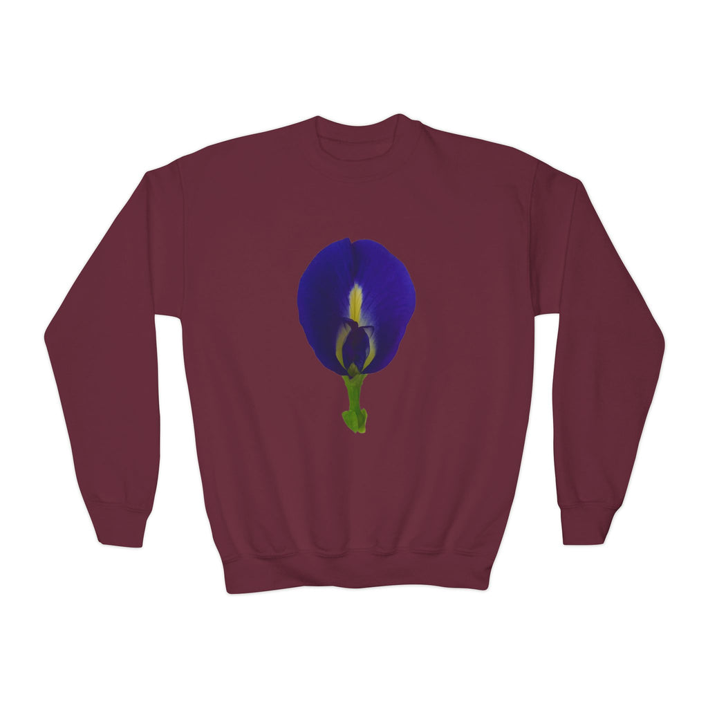 Butterfly Pea Youth Crewneck Sweatshirt | Original Photography