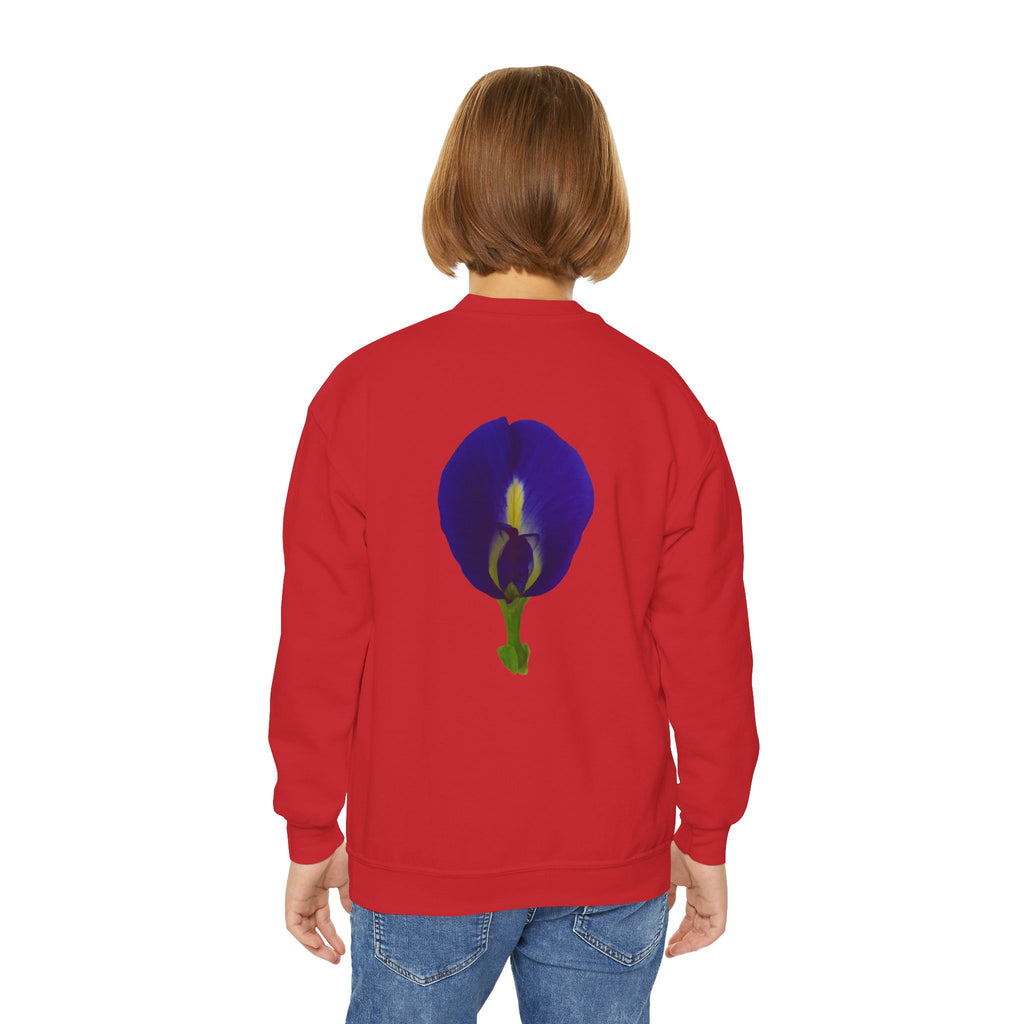 Butterfly Pea Youth Crewneck Sweatshirt | Original Photography