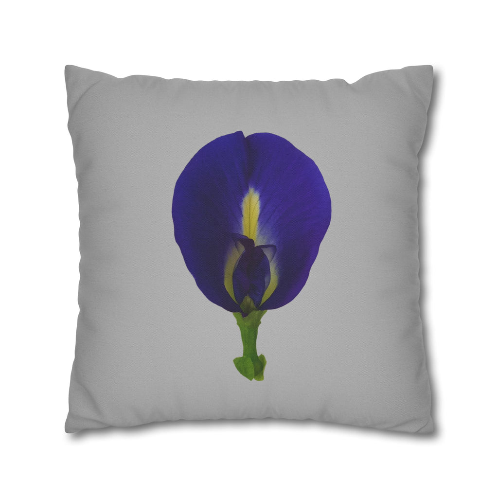 Original Butterfly Pea Flower Pillow Cover | Botanical Photography