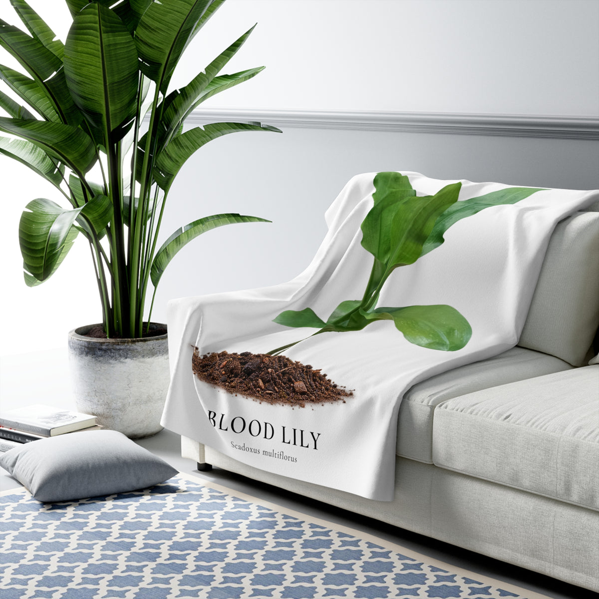 Blood Lily Plant Sherpa Fleece Blanket – Original Botanical Photography