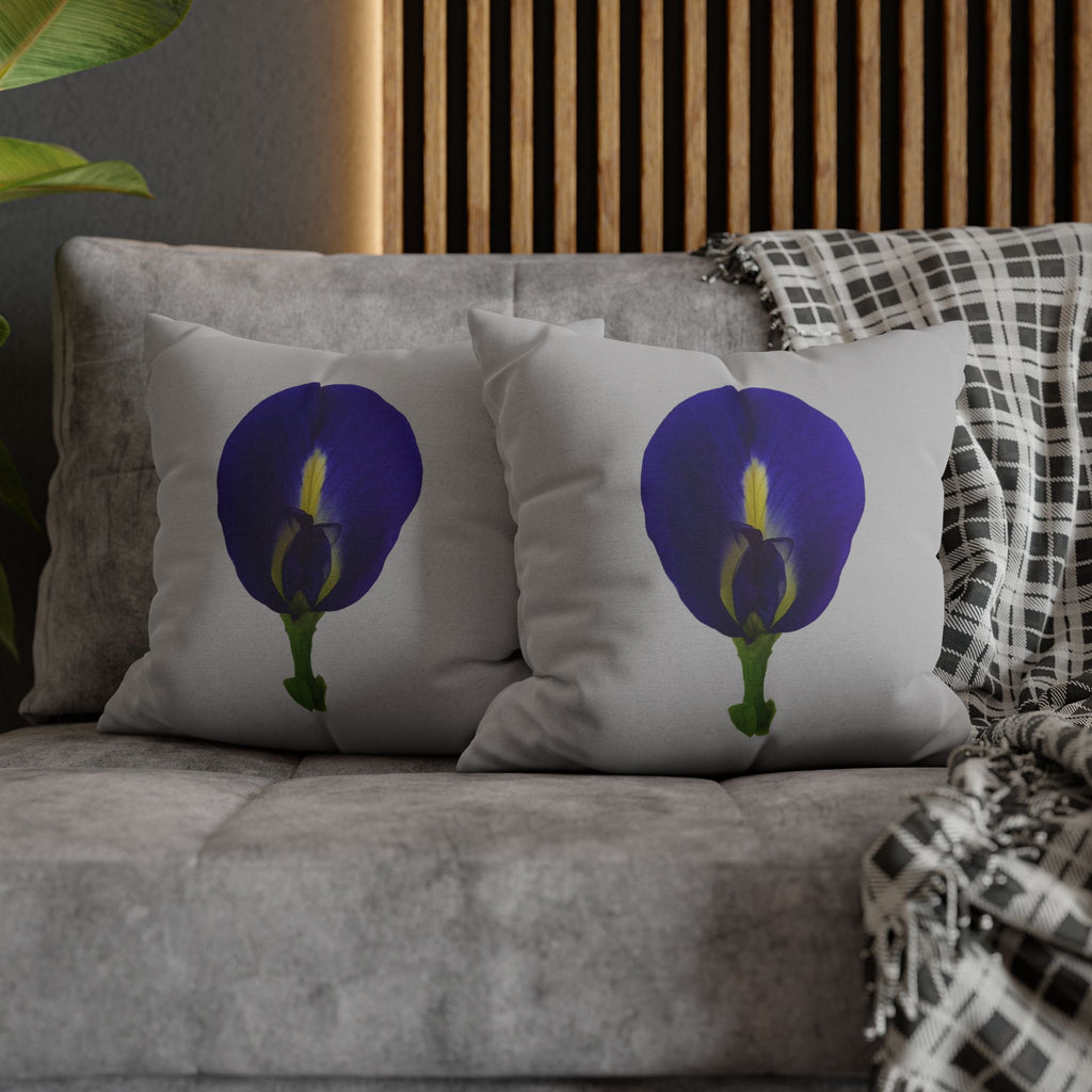 Original Butterfly Pea Flower Pillow Cover | Botanical Photography