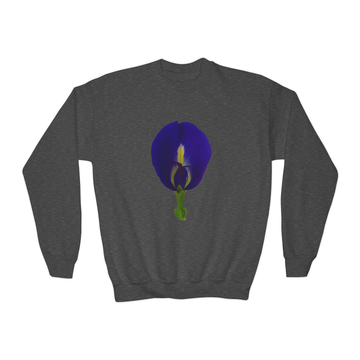 Butterfly Pea Youth Crewneck Sweatshirt | Original Photography