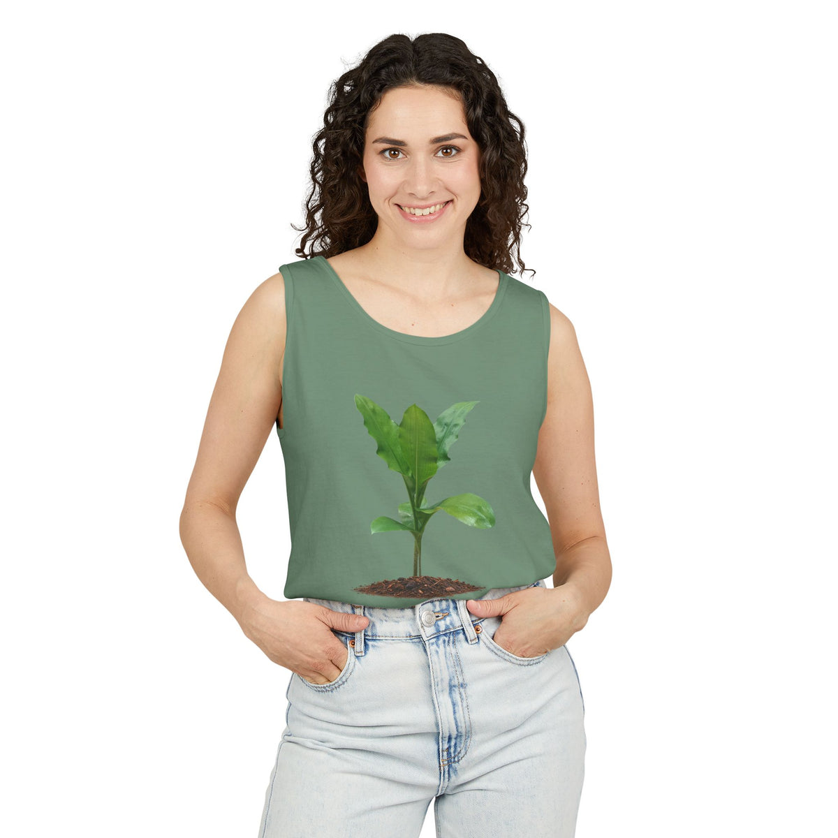 Blood Lily Plant Unisex Garment-Dyed Tank Top