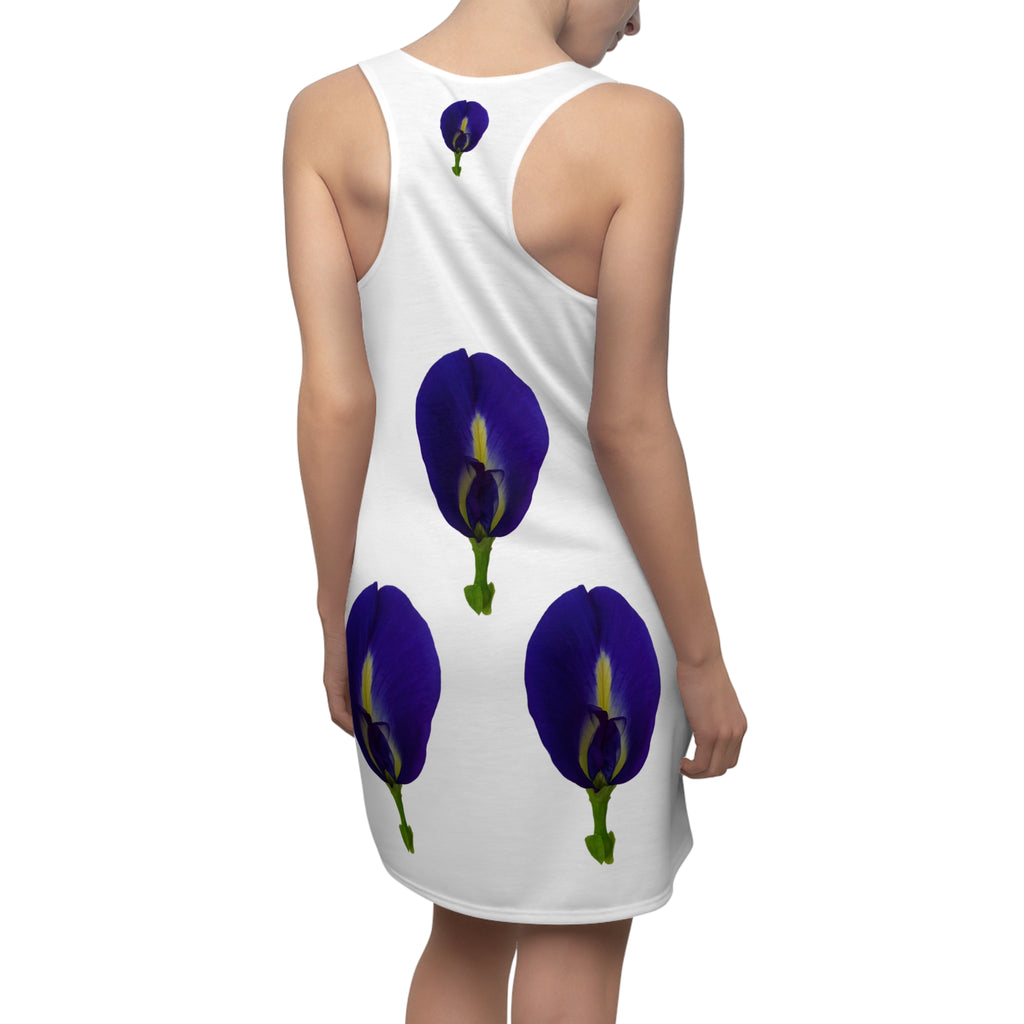 Original Butterfly Pea Flower Women’s Cut & Sew Racerback Dress | All-Over Print