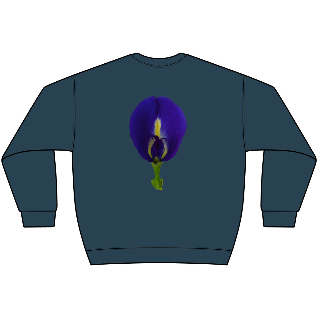 Original Butterfly Pea Flower Photograph Crewneck Sweatshirt
