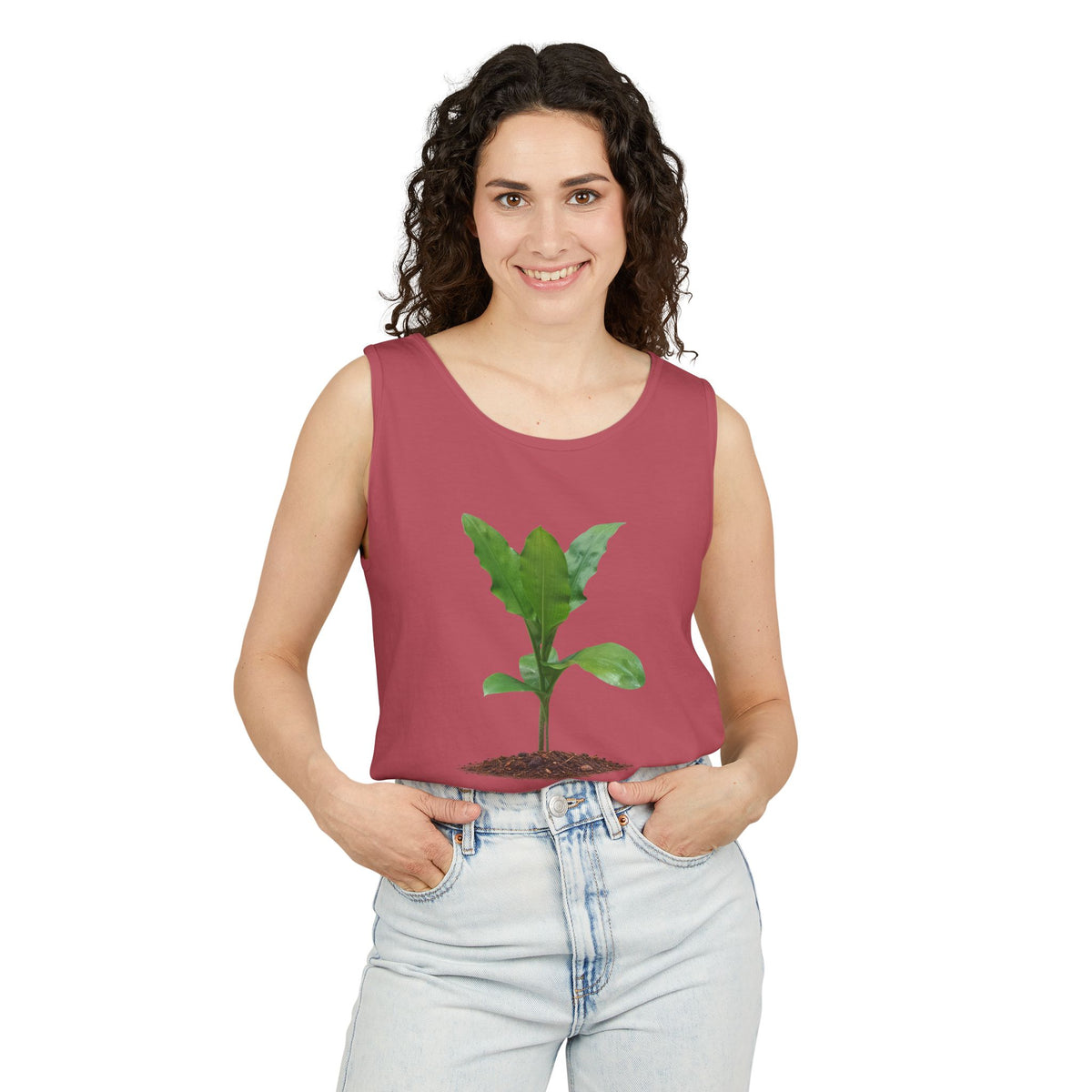 Blood Lily Plant Unisex Garment-Dyed Tank Top
