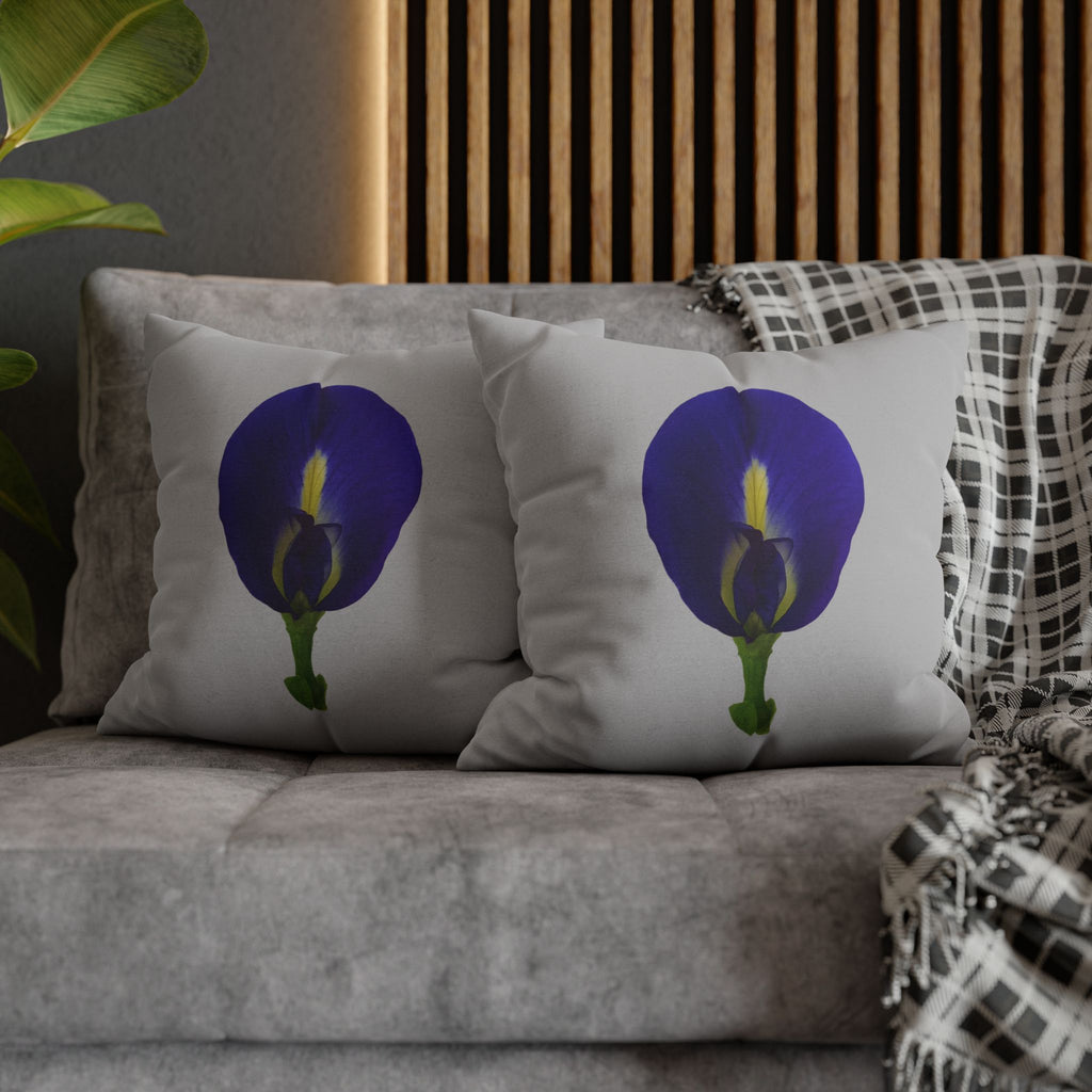 Original Butterfly Pea Flower Pillow Cover | Botanical Photography