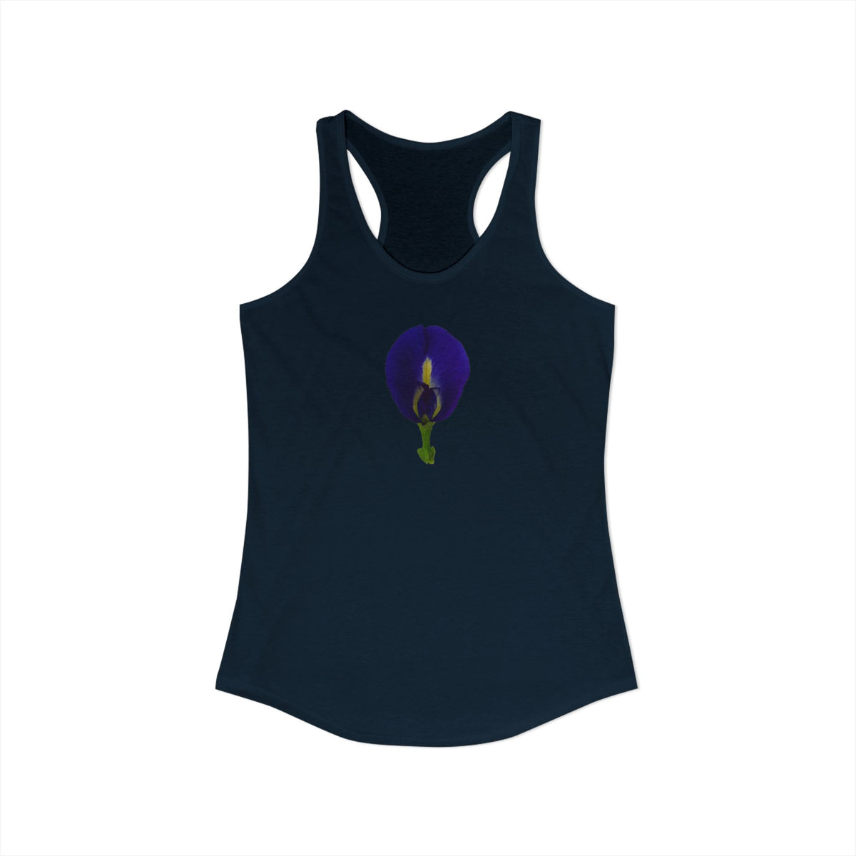 Butterfly Pea Botanical Racerback Tank | Women's Nature-Inspired Art Top