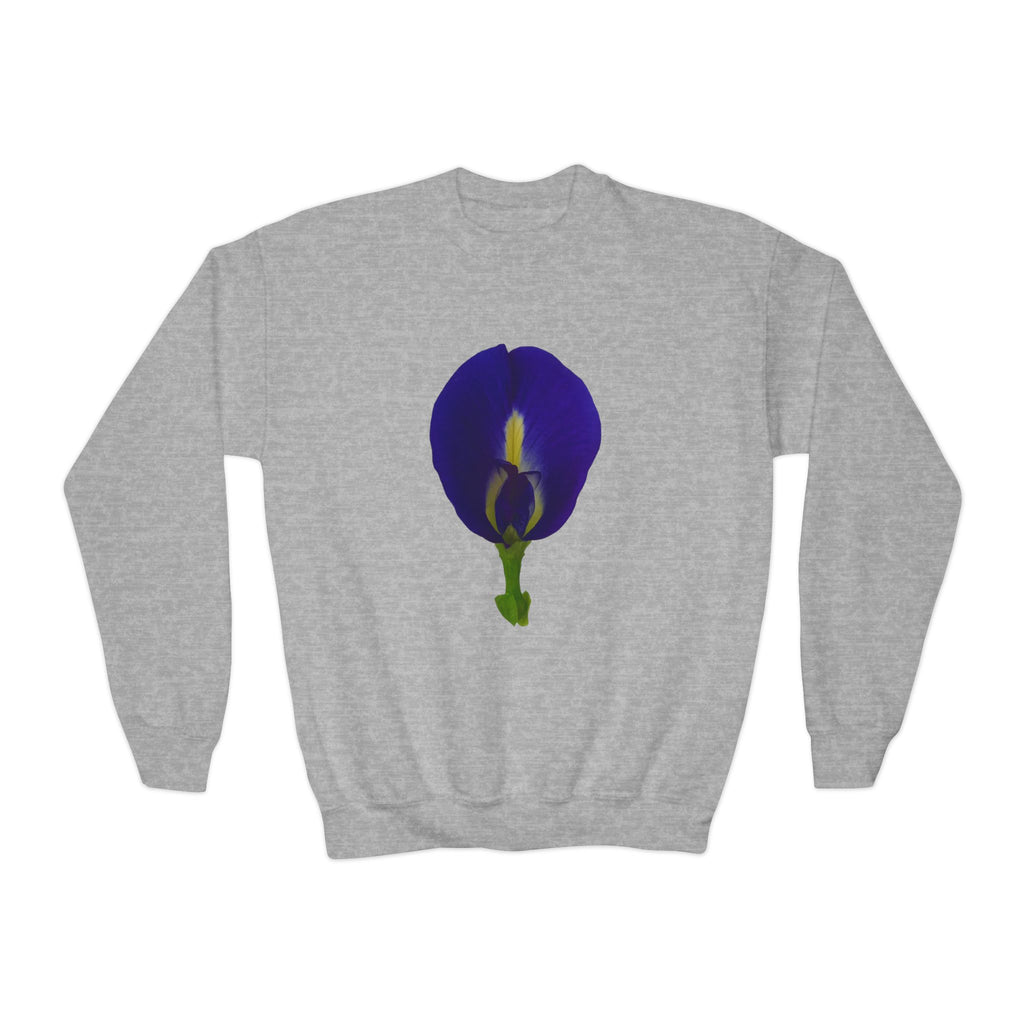 Butterfly Pea Youth Crewneck Sweatshirt | Original Photography