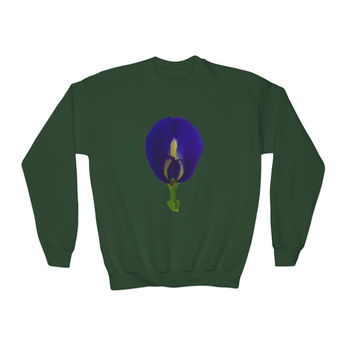 Butterfly Pea Youth Crewneck Sweatshirt | Original Photography