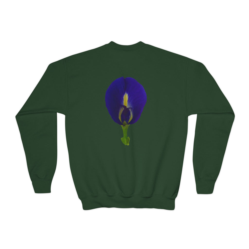 Butterfly Pea Youth Crewneck Sweatshirt | Original Photography