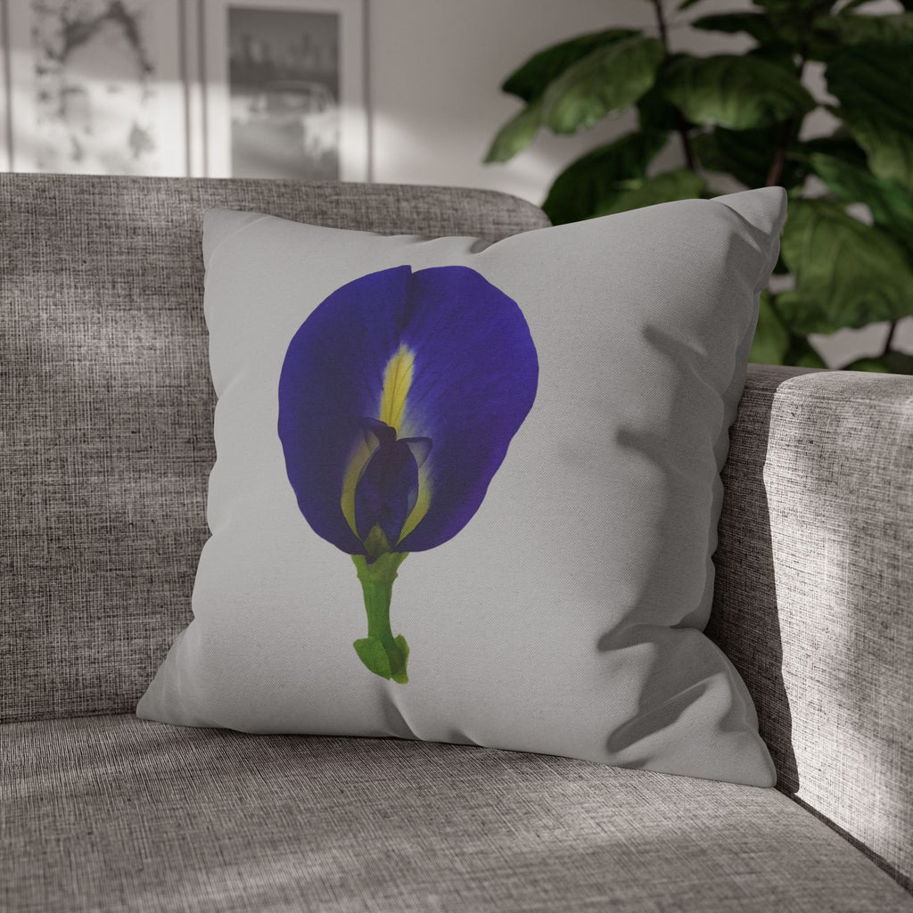 Original Butterfly Pea Flower Pillow Cover | Botanical Photography
